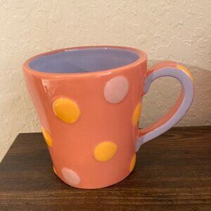 Starbucks 2006 Pink/Purple Polka Dots Hand painted Ceramic Mug